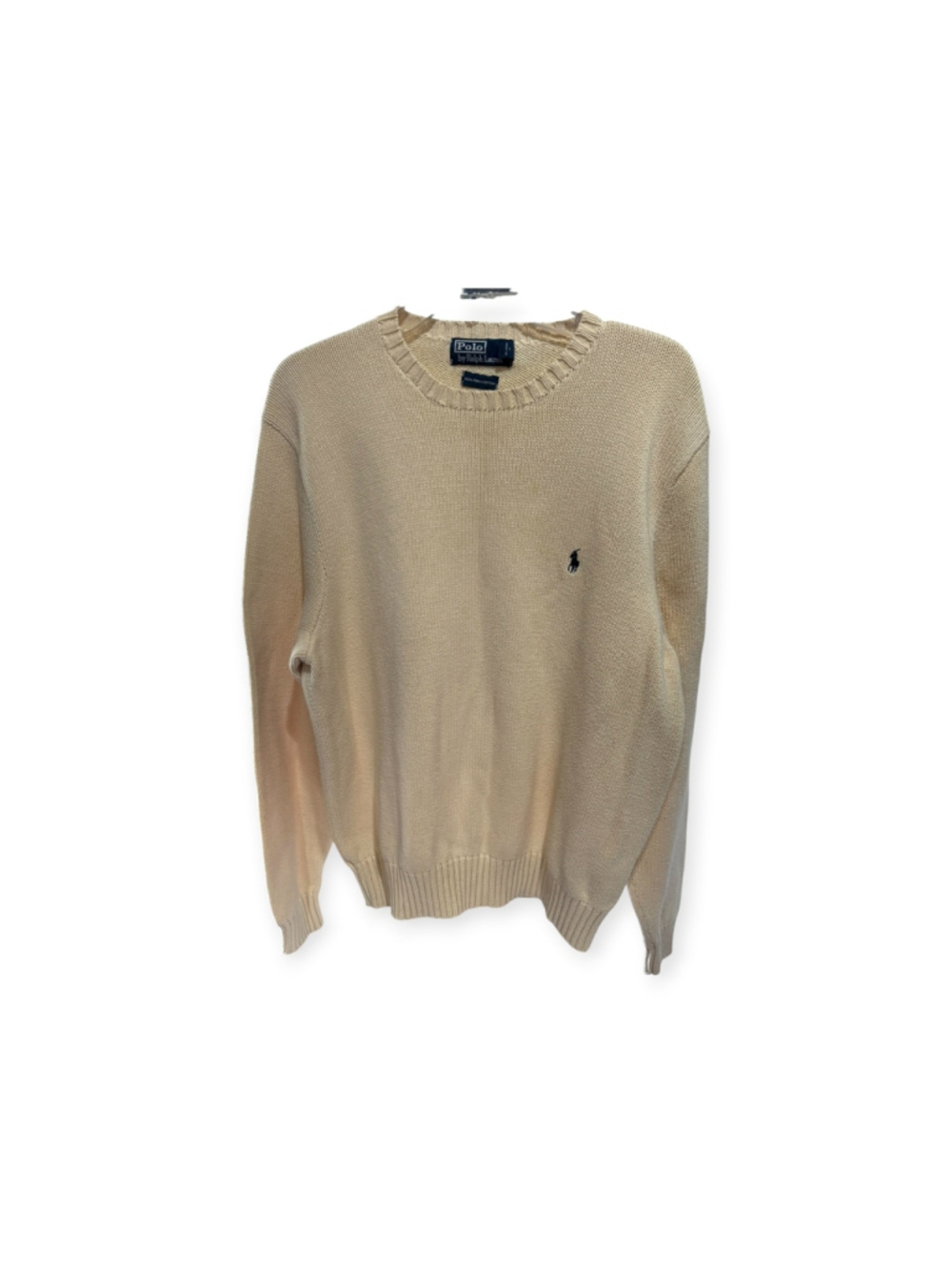 Polo Ralph Lauren Vintage Pima Cotton Crewneck Sweater Beige XXL